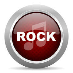 rock music red glossy web icon