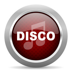 disco music red glossy web icon