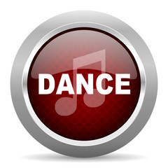 dance music red glossy web icon