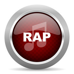 rap music red glossy web icon