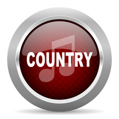 music country red glossy web icon