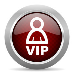 vip red glossy web icon