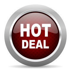 hot deal red glossy web icon