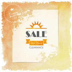 hot orange yellow background on vintage mid year sale