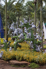 ceramic animal figures in the park