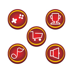 red glossy market button