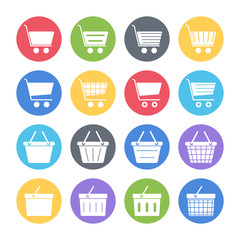 shopping cart & basket icons set