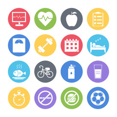 health icons  set