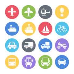vehicle icons set