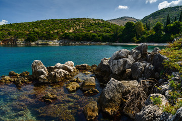 Fototapeta na wymiar Rocky coves. Corfu. Greece