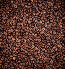 Roasted coffee beans background concept