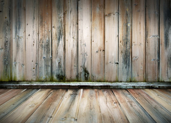 Wooden grunge wall background