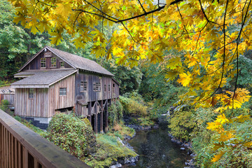 Cedar Creek Grist Mill at Fall Season