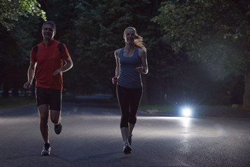 couple jogging at early morning