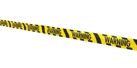 Yellow and Black Striped WARNING Tape Line at Angle