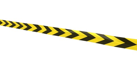 Yellow and Black Arrows Tape Line at Angle