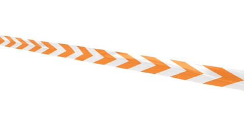 Fototapeta premium Orange and White Arrows Tape Line at Angle