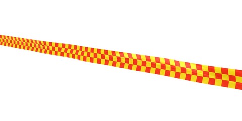 Checkered Yellow and Red Tape Line at Angle