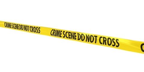 Crime Scene Do Not Cross Tape Line at Angle