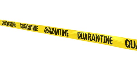 QUARANTINE Tape Line at Angle