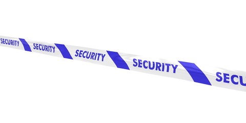 Blue and White Security Tape Line at Angle