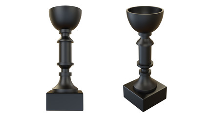 Beautiful design of trophy in black on white background