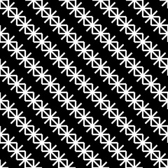 Seamless vector black and white background with decorative snowflakes