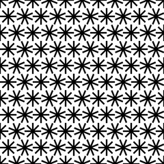 Seamless vector black and white background with decorative snowflakes