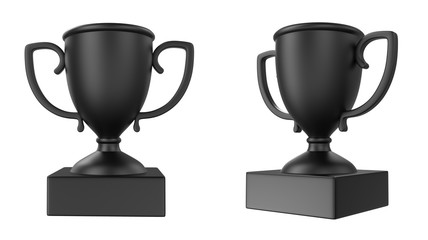Trophy in black , Champions trophy cup 