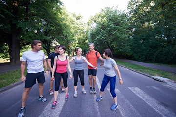 people group jogging