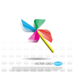 Windmill umbrella colorful : VECTOR Logo.