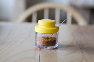 Cayenne pepper in  bottle