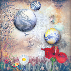 Fairytales field with colored flowers series © Rosario Rizzo