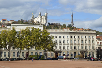 Obraz premium Lyon Place Bellecour - Fourvière - Tour Eiffel 2057