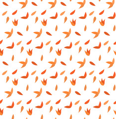 Seamless simple vector pattern with autumn leaves