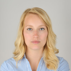 Official portrait of a blonde woman
