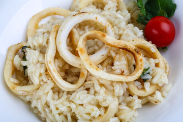 Squid risotto