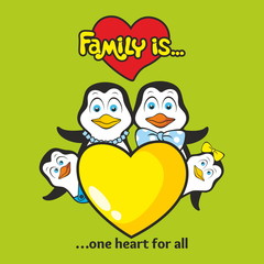 Family of penguins. Family is ...