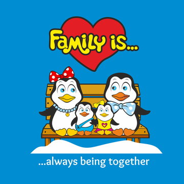 Family of penguins. Family is ...