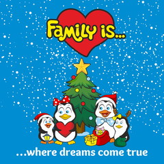 Family of penguins. Family is ...