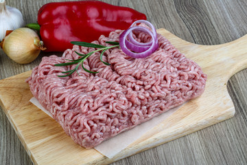 Raw minced pork meat