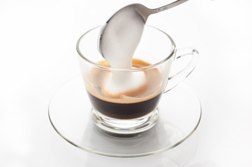 Making cappuccino coffee