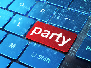 Fototapeta premium Entertainment, concept: Party on computer keyboard background