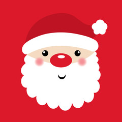 Cute Santa Claus with red background vector illustration. EPS 10 & HI-RES JPG Included 