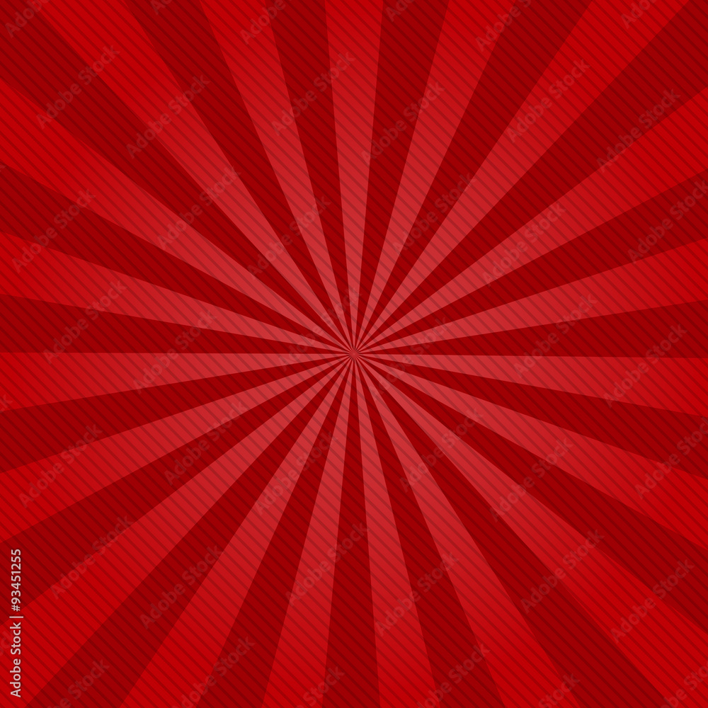 Poster retro ray background with lines of red color