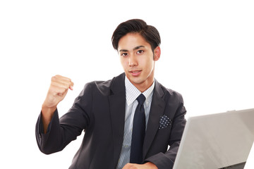 ガッツポーズのビジネスマン