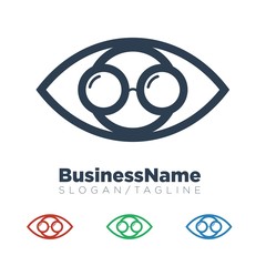 Eye Glass vector logo icon