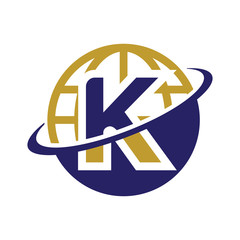 Initial Globe logo k