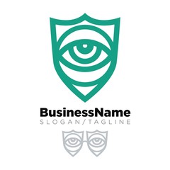Eye Glass vector logo icon