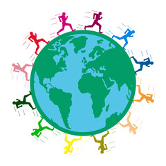large long-distance marathon. colored men